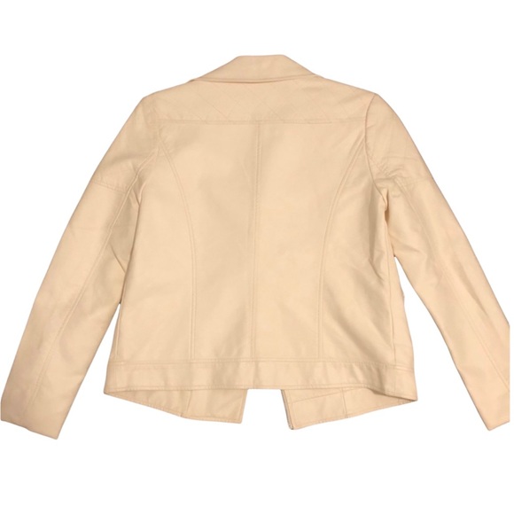 Forever 21 Faux Leather Off White Jacket Small Casual Dress Up Ivory Silver - Picture 2 of 8